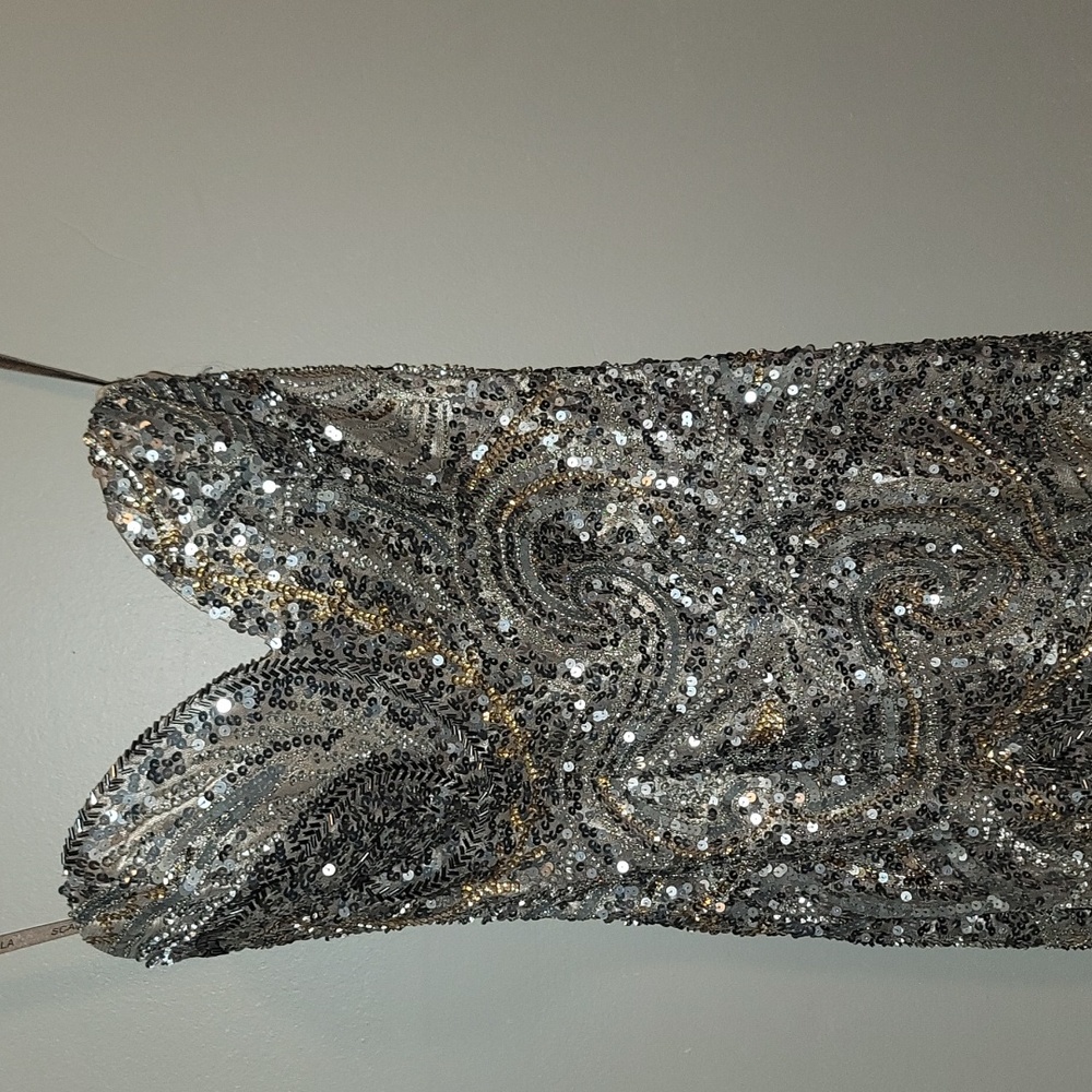 Floor length dress with slit